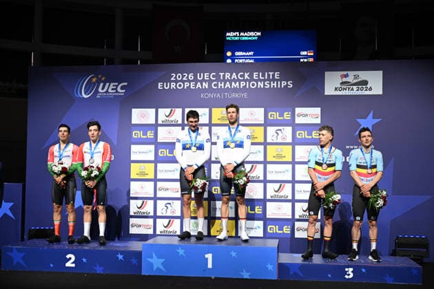 05-02-2026 European Championships Elite Track; Giornata 05; 2026, Germany; 2026, Portogallo; 2026, Belgium; Kluge, Roger; Augenstein, Moritz; Leitao, Iuri; Narciso, Diogo; De Buyst, Jasper; Hesters, Jules; Konya - Velodrom; 