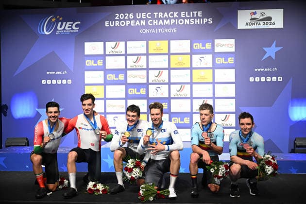 05-02-2026 European Championships Elite Track; Giornata 05; 2026, Germany; 2026, Portogallo; 2026, Belgium; Kluge, Roger; Augenstein, Moritz; Leitao, Iuri; Narciso, Diogo; De Buyst, Jasper; Hesters, Jules; Konya - Velodrom; 