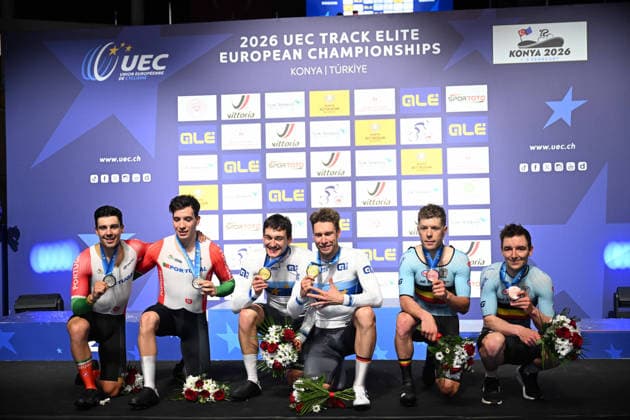 05-02-2026 European Championships Elite Track; Giornata 05; 2026, Germany; 2026, Portogallo; 2026, Belgium; Kluge, Roger; Augenstein, Moritz; Leitao, Iuri; Narciso, Diogo; De Buyst, Jasper; Hesters, Jules; Konya - Velodrom; 