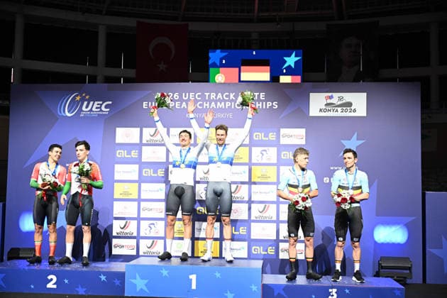 05-02-2026 European Championships Elite Track; Giornata 05; 2026, Germany; 2026, Portogallo; 2026, Belgium; Kluge, Roger; Augenstein, Moritz; Leitao, Iuri; Narciso, Diogo; De Buyst, Jasper; Hesters, Jules; Konya - Velodrom; 