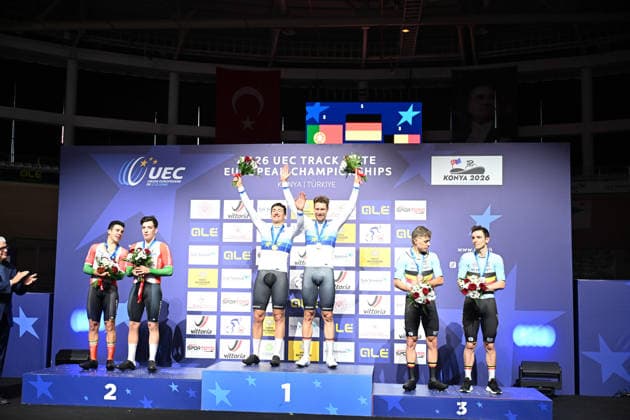 05-02-2026 European Championships Elite Track; Giornata 05; 2026, Germany; 2026, Portogallo; 2026, Belgium; Kluge, Roger; Augenstein, Moritz; Leitao, Iuri; Narciso, Diogo; De Buyst, Jasper; Hesters, Jules; Konya - Velodrom; 