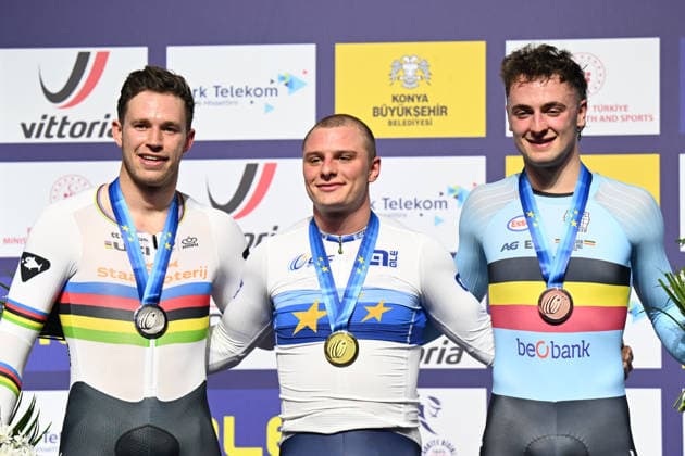 05-02-2026 European Championships Elite Track; Giornata 05; 2026, Great Britain; 2026, Olanda; 2026, Belgium; Richardson, Matthew; Lavreysen, Harrie; Nulens, Lowie; Konya - Velodrom; 
