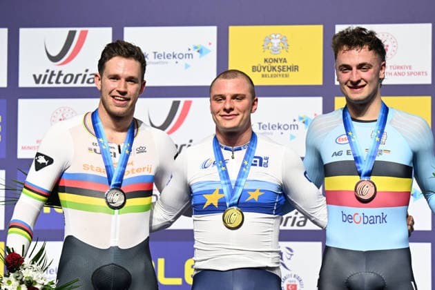 05-02-2026 European Championships Elite Track; Giornata 05; 2026, Great Britain; 2026, Olanda; 2026, Belgium; Richardson, Matthew; Lavreysen, Harrie; Nulens, Lowie; Konya - Velodrom; 