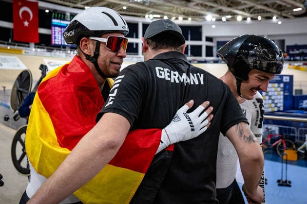 AUGENSTEIN Moritz, KLUGE Roger UEC Track Cycling European Championships Konya 2026 AUGENSTEIN Moritz KLUGE Roger GER Germany ECKERT Lu Morten GER Mechanic Landscape horizontal Landscape Event Event UEC Track Cycling European Championships 2026 Category Category Cycling Track Cycling European Championships Location Location Asia Türkiye Konya Discipline Madison Category Elite Men Distance 50 km Date Date 05 02 2026 Thursday Day 5