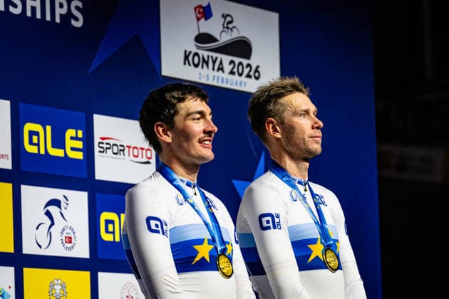 AUGENSTEIN Moritz, KLUGE Roger UEC Track Cycling European Championships Konya 2026 AUGENSTEIN Moritz KLUGE Roger GER Germany Winner First Place Award Ceremony Medal Ceremony Podium Landscape horizontal Landscape Event Event UEC Track Cycling European Championships 2026 Category Category Cycling Track Cycling European Championships Location Location Asia Türkiye Konya Discipline Madison Category Elite Men Distance 50 km Date Date 05 02 2026 Thursday Day 5