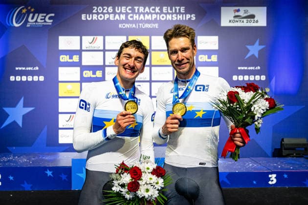 AUGENSTEIN Moritz, KLUGE Roger UEC Track Cycling European Championships Konya 2026 AUGENSTEIN Moritz KLUGE Roger GER Germany Winner First Place Award Ceremony Medal Ceremony Podium Landscape horizontal Landscape Event Event UEC Track Cycling European Championships 2026 Category Category Cycling Track Cycling European Championships Location Location Asia Türkiye Konya Discipline Madison Category Elite Men Distance 50 km Date Date 05 02 2026 Thursday Day 5