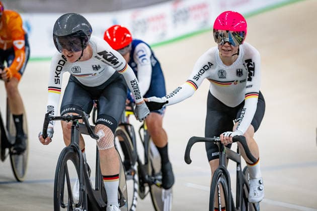 TEUTENBERG Lea Lin, REIßNER Lena Charlotte UEC Track Cycling European Championships Konya 2026 TEUTENBERG Lea Lin REIßNER Lena Charlotte GER Geermany Landscape horizontal Landscape Event Event UEC Track Cycling European Championships 2026 Category Category Cycling Track Cycling European Championships Location Location Asia Türkiye Konya Discipline Madison Category Elite Women Distance 30 km Date Date 05 02 2026 Thursday Day 5