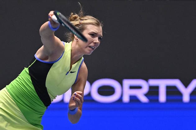 Katie Boulter of Great Britain in action during the match against Linda Fruhvirtova of Czechia within the WTA, Tennis Damen women s tennis tournament Ostrava Open in Ostrava, Czech Republic, February 5, 2026. (CTKxPhoto JaroslavxOzana) CTKPhotoP2026020507809  CTKPhotoP2026020507809