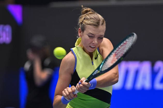 Katie Boulter of Great Britain in action during the match against Linda Fruhvirtova of Czechia within the WTA, Tennis Damen women s tennis tournament Ostrava Open in Ostrava, Czech Republic, February 5, 2026. (CTKxPhoto JaroslavxOzana) CTKPhotoP2026020507824  CTKPhotoP2026020507824