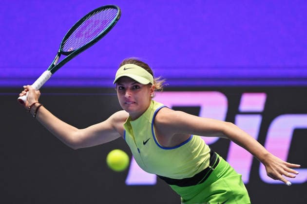 Linda Fruhvirtova of Czechia in action during the match against Katie Boulter of Great Britain within the WTA, Tennis Damen women s tennis tournament Ostrava Open in Ostrava, Czech Republic, February 5, 2026. (CTKxPhoto JaroslavxOzana) CTKPhotoP2026020507813  CTKPhotoP2026020507813