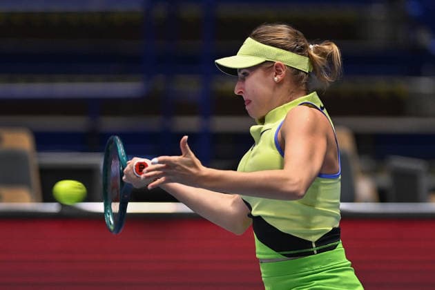 Linda Fruhvirtova of Czechia in action during the match against Katie Boulter of Great Britain within the WTA, Tennis Damen women s tennis tournament Ostrava Open in Ostrava, Czech Republic, February 5, 2026. (CTKxPhoto JaroslavxOzana) CTKPhotoP2026020507862  CTKPhotoP2026020507862