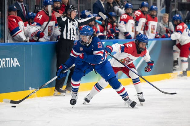 February 5, 2026, Milano, Lombardia, Italy: Knight Hilary (usa),Tejralova Aneta (cze) during the Winter Olympic Games, Olympische Spiele, Olympia, OS Milano Cortina 2026, at the Milano Rho Ice hockey, Eishockey Arena, on February 5, 2026 in Milano, Italy Milano Italy - ZUMAm345 20260205_zsp_m345_031 Copyright: xFedericoxManonix