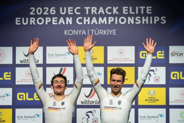2026 UEC Track Elite European Championships, Konya (TUR) - Day 5 Moritz Augenstein and Roger Kluge win the Madison race during day 5 of the 2026 UEC Track Elite European Championships in Konya, Turkey, on February 5, 2026. The European Championships take place from February 1 to February 5, 2026. Konya Turkey  Copyright: xFilipxBezdÄ›kx originalFilename:bezdek-notitle260205_npCD4.jpg