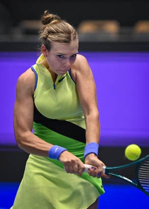 Katie Boulter of Great Britain in action during the match against Linda Fruhvirtova of Czechia within the WTA, Tennis Damen women s tennis tournament Ostrava Open in Ostrava, Czech Republic, February 5, 2026. (CTKxPhoto JaroslavxOzana) CTKPhotoP2026020508173  CTKPhotoP2026020508173