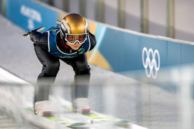 OLYMPICS - Winter Olympic Games, Olympische Spiele, Olympia, OS Milano Cortina 2026 VAL DI FIEMME,ITALY,05.FEB.26 - OLYMPICS, Ski jumping, Skispringen, Ski, nordisch - Winter Olympic Games Milano Cortina 2026, preview, normal hill, training, women. Image shows Josephine Pagnier (FRA).  GEPAxpictures xMatthiasxTrinkl