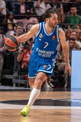 Dubai Basketball v Real Madrid - EuroLeague DUBAI, UNITED ARAB EMIRATES - FEBRUARY 5: Facundo Campazzo of Real Madrid in action during the EuroLeague 2025–26 regular season game at Coca-Cola Arena in Dubai, United Arab Emirates on February 5, 2026. Waleed Zein Anadolu Dubai United Arab Emirates. Editorial use only. Please get in touch for any other usage.  Copyright: x2026xAnadoluxWaleedxZeinx