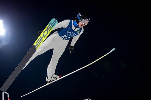 OLYMPICS - Winter Olympic Games, Olympische Spiele, Olympia, OS Milano Cortina 2026 VAL DI FIEMME,ITALY,05.FEB.26 - OLYMPICS, Ski jumping, Skispringen, Ski, nordisch - Winter Olympic Games Milano Cortina 2026, preview, normal hill, training, women. Image shows Annika Belshaw (USA).  GEPAxpictures xMatthiasxTrinkl