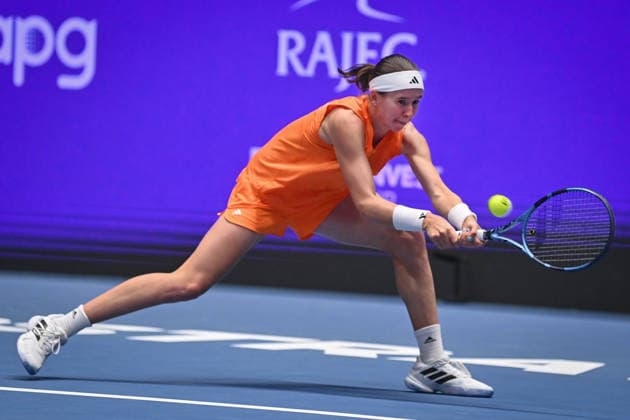 Czech Nikola Bartunkova in action during the match against Diane Parry of France within the WTA, Tennis Damen women s tennis tournament Ostrava Open in Ostrava, Czech Republic, February 5, 2026. (CTKxPhoto JaroslavxOzana) CTKPhotoP2026020508908  CTKPhotoP2026020508908