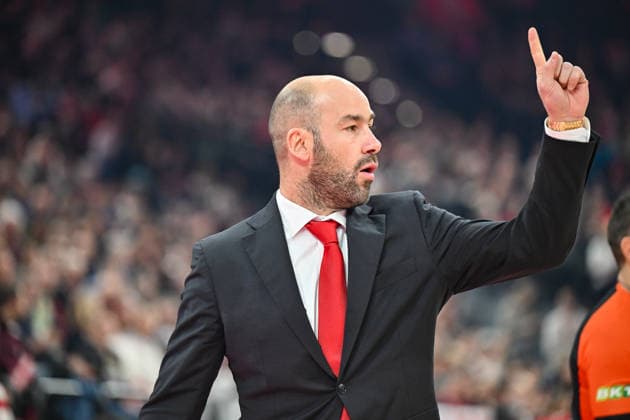EuroLeague Baketball FC Bayern München Basketball AS Monaco Basket, 05 02 2026 MUNICH, GERMANY 05 FEBRUARY in the picture Vassilis SPANOULIS Coach AS Monaco Basket Single photo freeze frame during the match between FC Bayern Basketball and AS Monaco Basket on match day 27 of the EuroLeague at SAP GARDEN Copyright: xBEAUTIFULxSPORTS Goldbergx