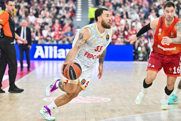 EuroLeague Baketball FC Bayern München Basketball AS Monaco Basket, 05 02 2026 MUNICH, GERMANY 05 FEBRUARY on the ball Mike JAMES AS Monaco Basket 55 during the match between FC Bayern Basketball and AS Monaco Basket on matchday 27 of the EuroLeague at SAP GARDEN Copyright: xBEAUTIFULxSPORTS Goldbergx