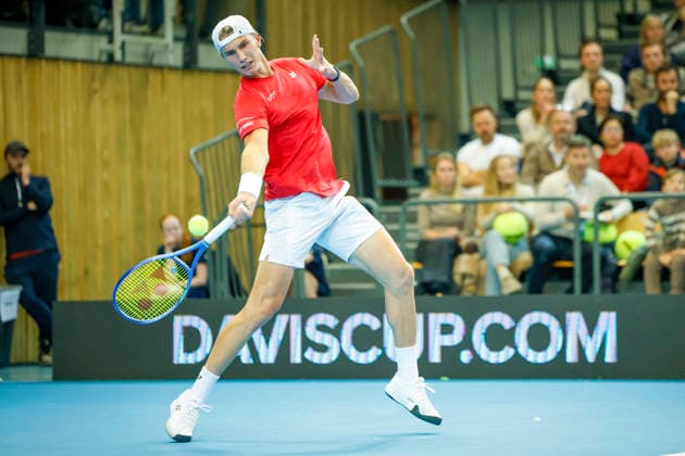 Tennis, Davis Cup Norway Great Britain Baerum 20260205 Nicolai Budkov Kjaer from Norway against Cameron Norrie from Great Britain during the Davis Cup match at Nadderud arena, outside Oslo, Norway on Thursday evening Photo Jonas Been Henriksen NTB Baerum Norway EDITORIAL USE ONLY RESTRICTED USE FOR BETTING COMPANIES  Copyright: xJonasxBeenxHenriksenx xNTBx