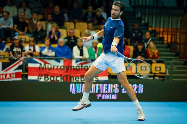 Tennis, Davis Cup Norway Great Britain Baerum 20260205 Cameron Norrie from Great Britain against Nicolai Budkov Kjaer from Norway during the Davis Cup match at Nadderud Arena on Thursday evening Photo Jonas Been Henriksen NTB Baerum Norway EDITORIAL USE ONLY RESTRICTED USE FOR BETTING COMPANIES  Copyright: xJonasxBeenxHenriksenx xNTBx