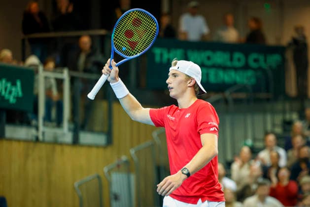 Tennis, Davis Cup Norway Great Britain Baerum 20260205 Nicolai Budkov Kjaer from Norway against Cameron Norrie from Great Britain during the Davis Cup match at Nadderud arena, outside Oslo, Norway on Thursday evening Photo Jonas Been Henriksen NTB Baerum Norway EDITORIAL USE ONLY RESTRICTED USE FOR BETTING COMPANIES  Copyright: xJonasxBeenxHenriksenx xNTBx