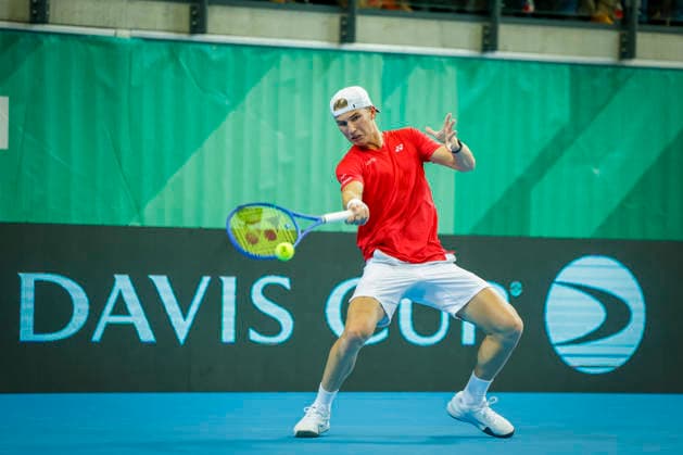 Tennis, Davis Cup Norway Great Britain Baerum 20260205 Nicolai Budkov Kjaer from Norway against Cameron Norrie from Great Britain during the Davis Cup match at Nadderud arena on Thursday evening Photo Jonas Been Henriksen NTB Baerum Norway EDITORIAL USE ONLY RESTRICTED USE FOR BETTING COMPANIES  Copyright: xJonasxBeenxHenriksenx xNTBx