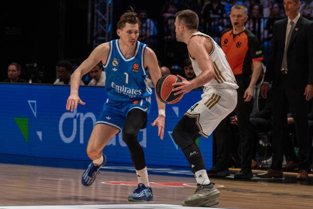 Dubai Basketball v Real Madrid - EuroLeague: DUBAI, UNITED ARAB EMIRATES – FEBRUARY 5: Real Madrid s David Kramer in action during the EuroLeague 2025–26 regular season game at Coca-Cola Arena in Dubai, United Arab Emirates on February 5, 2026. Waleed Zein Anadolu Dubai United Arab Emirates. Editorial use only. Please get in touch for any other usage.  Copyright: x2026xAnadoluxWaleedxZeinx