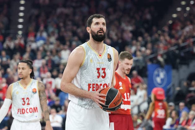 Nikola Mirotic AS Monaco, 33 on free throw, GER, FC Bayern Basketball vs AS Monaco, Basketball, Euroleague, Matchday 27, Season 2025 2026, 05 02 2026, GER, FC Bayern Basketball vs AS Monaco, Basketball, Euroleague, Matchday 27, Season 2025 2026, 05 02 2026 Munich Copyright: xEibner-Pressefoto JennixMaulx EP_JML