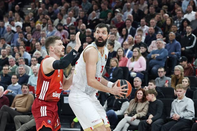 Nikola Mirotic AS Monaco, 33 with Andreas Obst FC Bayern Basketball, 13 , GER, FC Bayern Basketball vs AS Monaco, Basketball, Euroleague, Matchday 27, Season 2025 2026, 05 02 2026, GER, FC Bayern Basketball vs AS Monaco, Basketball, Euroleague, Matchday 27, Season 2025 2026, 05 02 2026 Munich Copyright: xEibner-Pressefoto JennixMaulx EP_JML