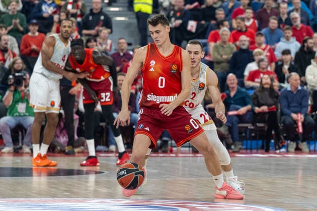 Neno Dimitrijevic 0 FC Bayern Basketball , Terry Tarpey 22 AS Monaco Basket , FC Bayern Basketball vs AS Monaco Basket, EuroLeague 27 Matchday, 05 02 2026 Munich Bavaria Germany Copyright: xkolbert-press UlrichxGamelx