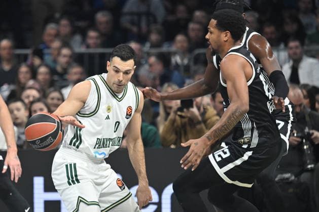 PARTIZAN vs PANATHINAIKOS KOSTAS SLOUKAS, basketball player of Panathinaikos, during the Euroleague match against Partizan, at Belgrade Arena. Belgrade, 05.02.2026. photo: MN PRESS BASKETBALL, EUROLEAGUE, PARTIZAN, PANATHINAIKOS Belgrade Belgrade Arena Serbia Copyright: xMarkoxMetlasx xMNxPressx