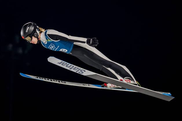 OLYMPICS - Winter Olympic Games, Olympische Spiele, Olympia, OS Milano Cortina 2026 VAL DI FIEMME,ITALY,05.FEB.26 - OLYMPICS, Ski jumping, Skispringen, Ski, nordisch - Winter Olympic Games Milano Cortina 2026, preview, normal hill, training, women. Image shows Bing Dong (CHN).  GEPAxpictures xMatthiasxTrinkl