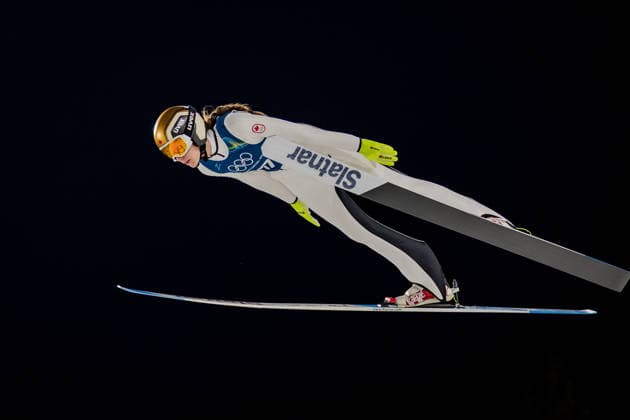 OLYMPICS - Winter Olympic Games, Olympische Spiele, Olympia, OS Milano Cortina 2026 VAL DI FIEMME,ITALY,05.FEB.26 - OLYMPICS, Ski jumping, Skispringen, Ski, nordisch - Winter Olympic Games Milano Cortina 2026, preview, normal hill, training, women. Image shows Nicole Maurer (CAN).  GEPAxpictures xMatthiasxTrinkl