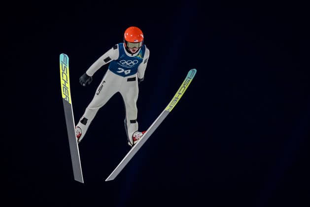 OLYMPICS - Winter Olympic Games, Olympische Spiele, Olympia, OS Milano Cortina 2026 VAL DI FIEMME,ITALY,05.FEB.26 - OLYMPICS, Ski jumping, Skispringen, Ski, nordisch - Winter Olympic Games Milano Cortina 2026, preview, normal hill, training, men. Image shows Jason Colby (USA).  GEPAxpictures xMatthiasxTrinkl