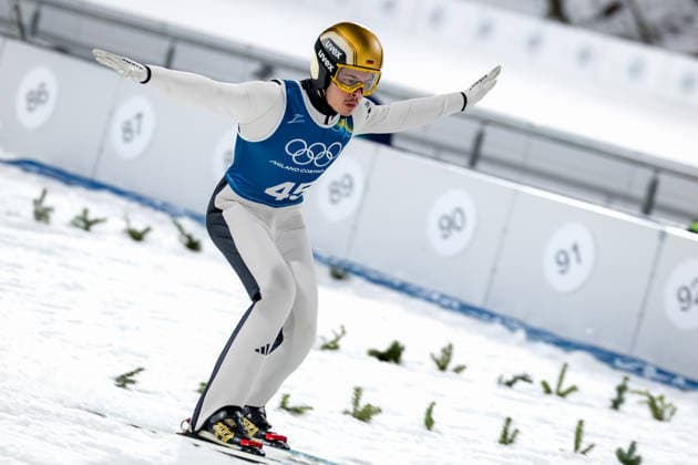 OLYMPICS - Winter Olympic Games, Olympische Spiele, Olympia, OS Milano Cortina 2026 VAL DI FIEMME,ITALY,05.FEB.26 - OLYMPICS, Ski jumping, Skispringen, Ski, nordisch - Winter Olympic Games Milano Cortina 2026, preview, normal hill, training, men. Image shows Philipp Raimund (GER).  GEPAxpictures xMatthiasxTrinkl