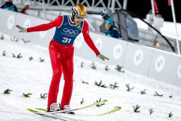 OLYMPICS - Winter Olympic Games, Olympische Spiele, Olympia, OS Milano Cortina 2026 VAL DI FIEMME,ITALY,05.FEB.26 - OLYMPICS, Ski jumping, Skispringen, Ski, nordisch - Winter Olympic Games Milano Cortina 2026, preview, normal hill, training, men. Image shows Gregor Deschwanden (SUI).  GEPAxpictures xMatthiasxTrinkl