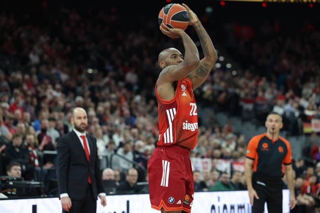 Isiaha Mike FC Bayern Basketball, 22 , GER, FC Bayern Basketball vs AS Monaco, Basketball, Euroleague, Matchday 27, Season 2025 2026, 05 02 2026, GER, FC Bayern Basketball vs AS Monaco, Basketball, Euroleague, Matchday 27, Season 2025 2026, 05 02 2026 Munich Copyright: xEibner-Pressefoto JennixMaulx EP_JML