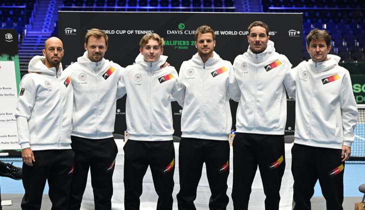 2026 Davis Cup Qualifiers , Düsseldorf Germany Germany vs Peru Official Draw German Team Tim Puetz , Kevin Krawietz , Justin Engel , Yannick Hanfmann , Jan Lennard Struff , Team Captain Michael Kohlmann