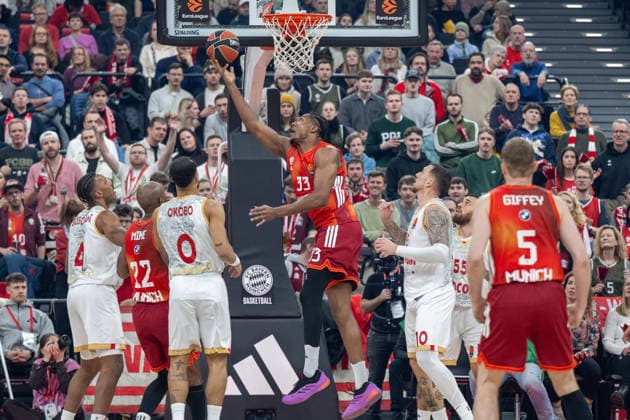 David McCormack 33 FC Bayern Basketball shoots a basket, FC Bayern Basketball vs AS Monaco Basket, EuroLeague 27 Matchday, 05 02 2026 Munich Bavaria Germany Copyright: xkolbert-press UlrichxGamelx