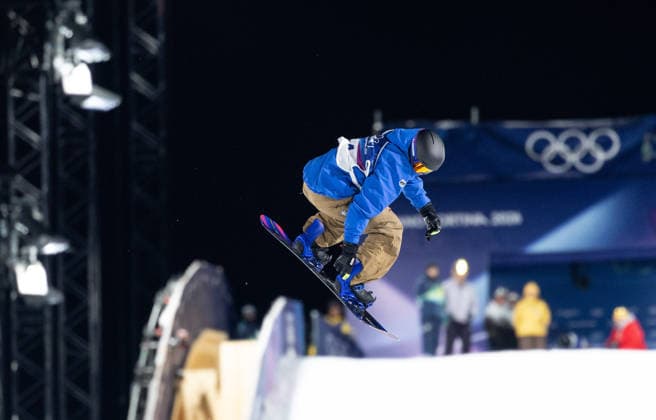 OLYMPICS - Winter Olympic Games, Olympische Spiele, Olympia, OS Milano Cortina 2026 LIVIGNO,ITALY,05.FEB.26 - OLYMPICS, SNOWBOARD - Winter Olympic Games Milano Cortina 2026, Big Air, qualification, men. Image shows Noah Vicktor (GER).  GEPAxpictures xHaraldxSteiner