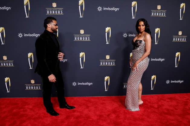 RECORD DATE NOT STATED Russell Wilson and Ciara arrive on the red carpet at the 2026 NFL, American Football Herren, USA Honors presented by Invisalign in the days leading up to Super Bowl LX in San Francisco on Thursday, February 5, 2026. The New England Patriots will play the Seattle Seahawks in Super Bowl LX at Levi s Stadium in Santa Clara on Sunday, February 8, 2026.  SBP20260205398 JOHNxANGELILLO