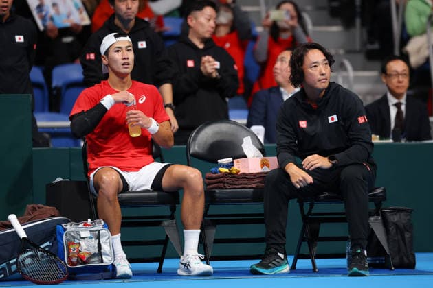 (L-R) Yosuke Watanuki, Go Soeda (JPN), FEBRUARY 6, 2026 - Tennis : 2026 Davis Cup Final Qualifier Round 1 between Japan - Austria at Ariake Colosseum, Tokyo, Japan. Noxthirdxpartyxsales  aflo_318652020