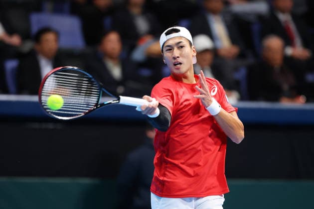 Yosuke Watanuki (JPN), FEBRUARY 6, 2026 - Tennis : 2026 Davis Cup Final Qualifier Round 1 between Japan - Austria at Ariake Colosseum, Tokyo, Japan. Noxthirdxpartyxsales  aflo_318652049