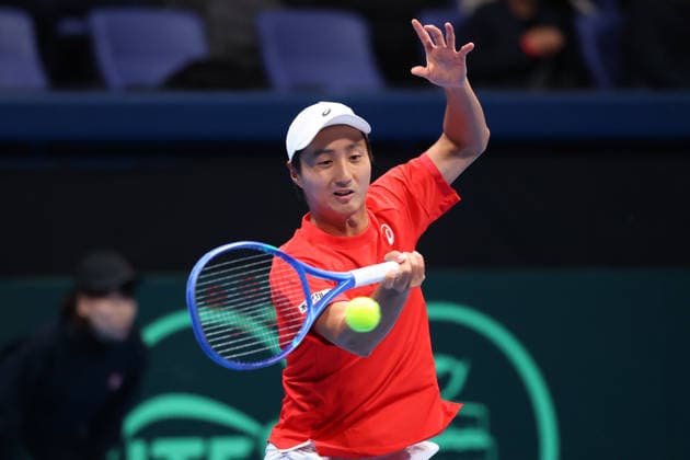 Shintaro Mochizuki (JPN), FEBRUARY 6, 2026 - Tennis : 2026 Davis Cup Final Qualifier Round 1 between Japan - Austria at Ariake Colosseum, Tokyo, Japan. Noxthirdxpartyxsales  aflo_318656654