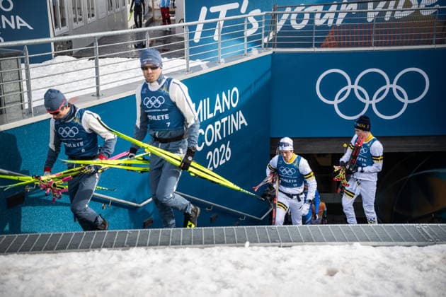 260206 Johannes Hosflot Klaebo and Emil Iversen of Norway, Calle Hafvarsson and Truls Gisselman of Sweden at a Cross-Country Skiing training session during day 1 of the 2026 Winter Olympics on February 6, 2026 in Val di Fiemme. Photo: Maxim Thore BILDBYRAN kod MT MT0957 skidor cross-country skiing langrenn Olympic Games, Olympische Spiele, Olympia, OS olympics winter olympics os ol olympiska spel vinter-os olympiske leker milano cortina 2026 milan cortina 2026 milano cortina 2026 olympic games milano cortina 2026 winter olympic games milano cortina-os milano cortina-ol vinter-ol 1 bbeng träning training norge sverige *** 260206 Johannes Hosflot Klaebo and Emil Iversen of Norway, Calle Hafvarsson and Truls Gisselman of Sweden at a Cross Country Skiing training session during day 1 of the 2026 Winter Olympics on February 6, 2026 in Val di Fiemme Photo Maxim Thore BILDBYRAN kod MT MT0957 skidor cross country skiing langrenn olympic games olympics winter olympics os ol olympiska spel vinter os olympiske leker milano cortina 2026 milan cortina 2026 milano cortina 2026 olympic games milano cortina 2026 winter olympic games milano cortina os milano cortina ol vinter ol 1 bbeng träning training norge sverige  Copyright: MAXIMxTHORE BB260206MT003