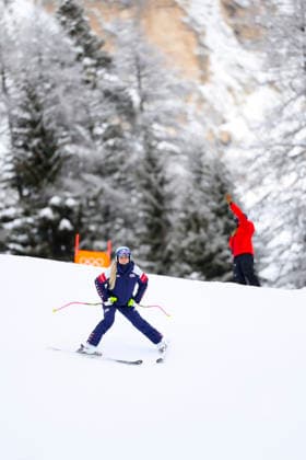 OLYMPICS - Winter Olympic Games, Olympische Spiele, Olympia, OS Milano Cortina 2026 CORTINA D AMPEZZO,ITALY,06.FEB.26 - OLYMPICS, ALPINE SKIING - Winter Olympic Games Milano Cortina 2026, preview, downhill training, women. Image shows Lindsey Vonn (USA).  GEPAxpictures xMaticxKlansek