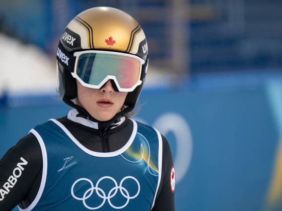 OLYMPICS - Winter Olympic Games, Olympische Spiele, Olympia, OS Milano Cortina 2026 VAL DI FIEMME,ITALY,06.FEB.26 - OLYMPICS, Ski jumping, Skispringen, Ski, nordisch - Winter Olympic Games Milano Cortina 2026, preview, normal hill, training, women. Image shows Abigail Strate (CAN).  GEPAxpictures xOliverxLerch