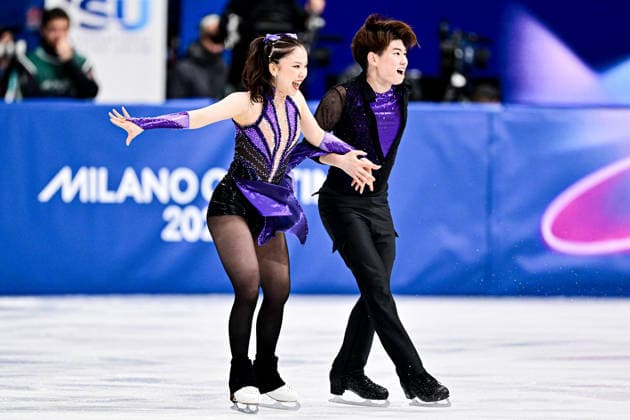 Utana YOSHIDA & Masaya MORITA (JPN), during Team Event - Ice Dance Rhythm Dance, at the Olympic Winter games, Winterspiele,Spiele, Summer games Milano Cortina 2026, at Milano Ice Skating Arena, on February 6, 2026 in Milan, Italy. Noxthirdxpartyxsales  aflo_318666414